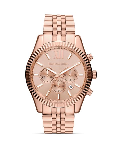 michael kors watch rose gold men chronograph